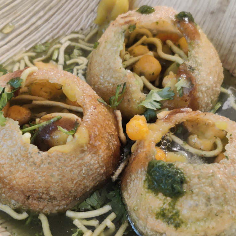 A close image of a Pani Puri